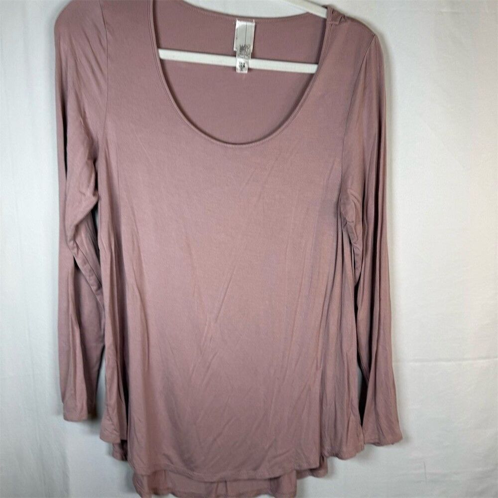 Wynne  LAYERS Womens Mauve Long Sleeve Scoop Neck Layering Top Size M